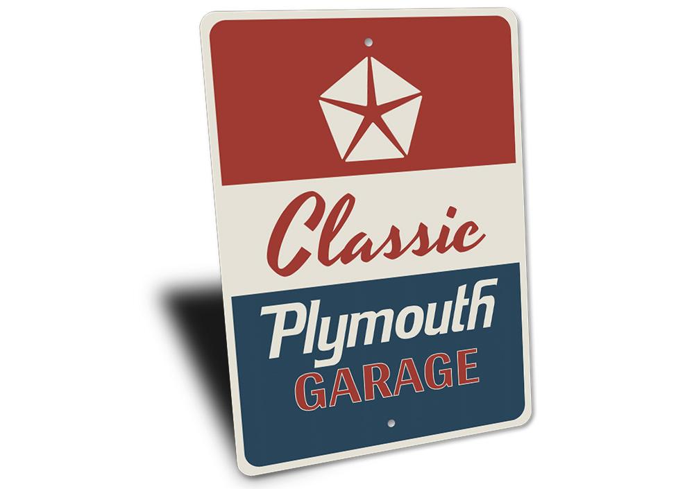 Classic Plymouth Garage Sign