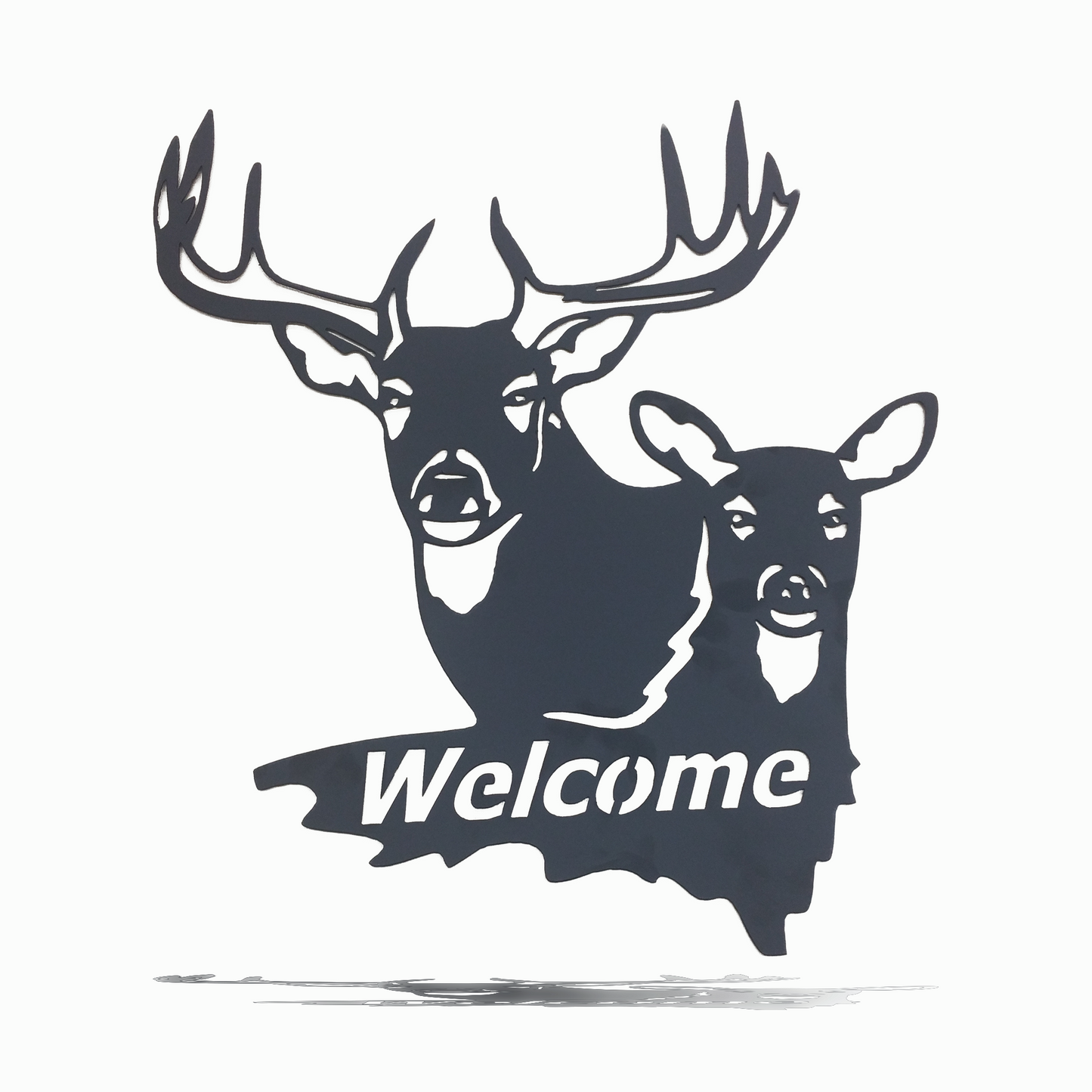 Buck and Doe Welcome - Metal Wall Art