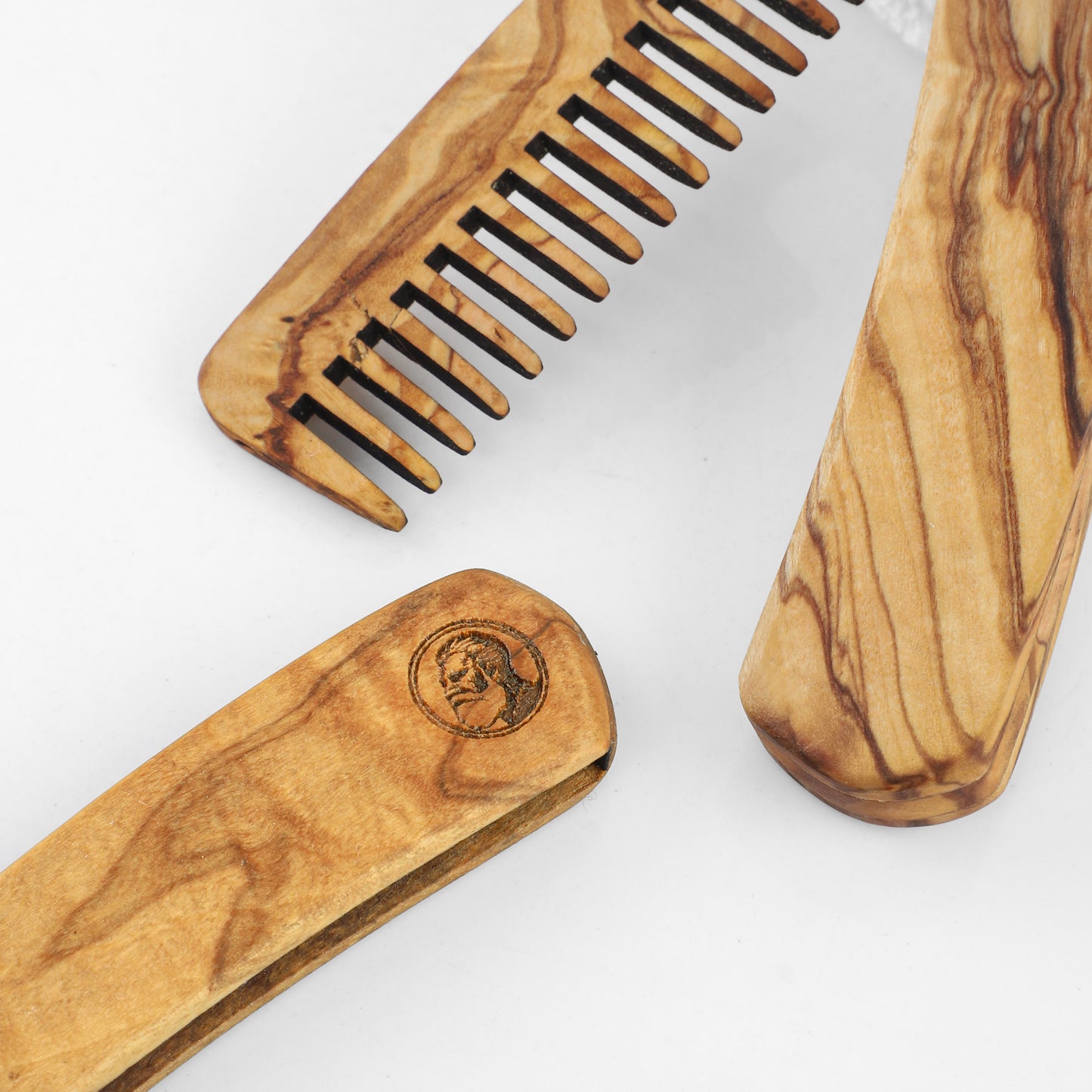 Folding Olive Wood Beard Comb – Premium Handmade Grooming Tool